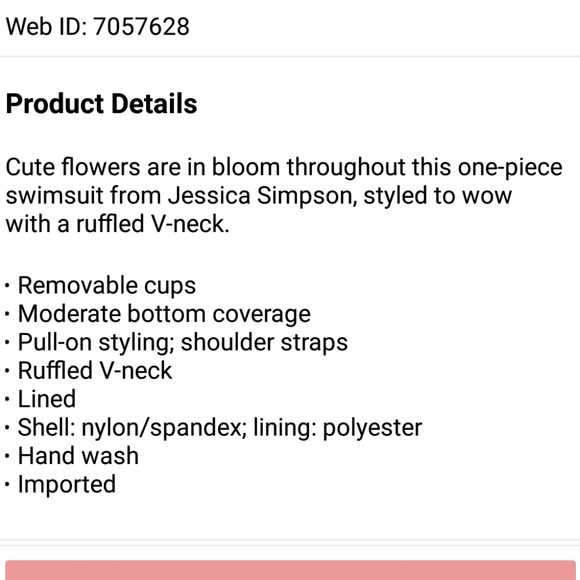 New Jessica Simpson Ruffled One Piece Swimsuit - Picture 6 of 6